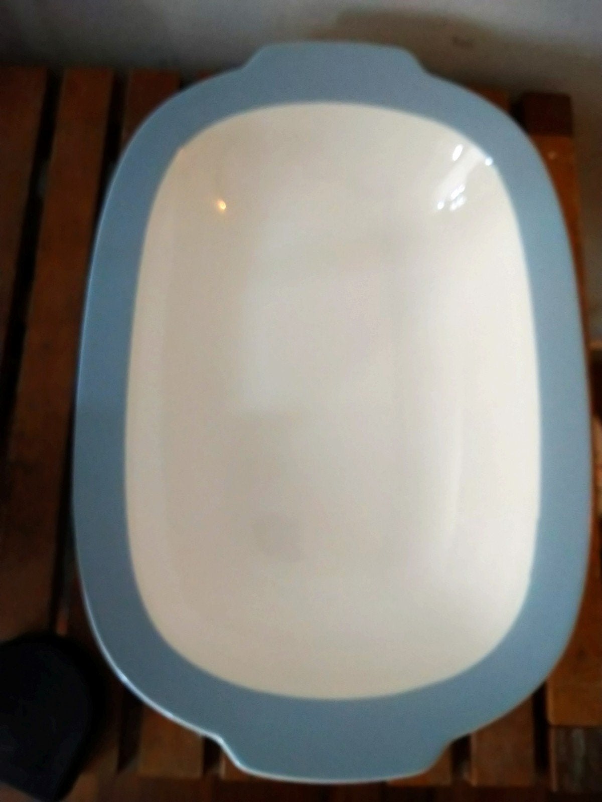 Petrus Regout pastel schaal blauwgrijs, Ophalen of Verzenden