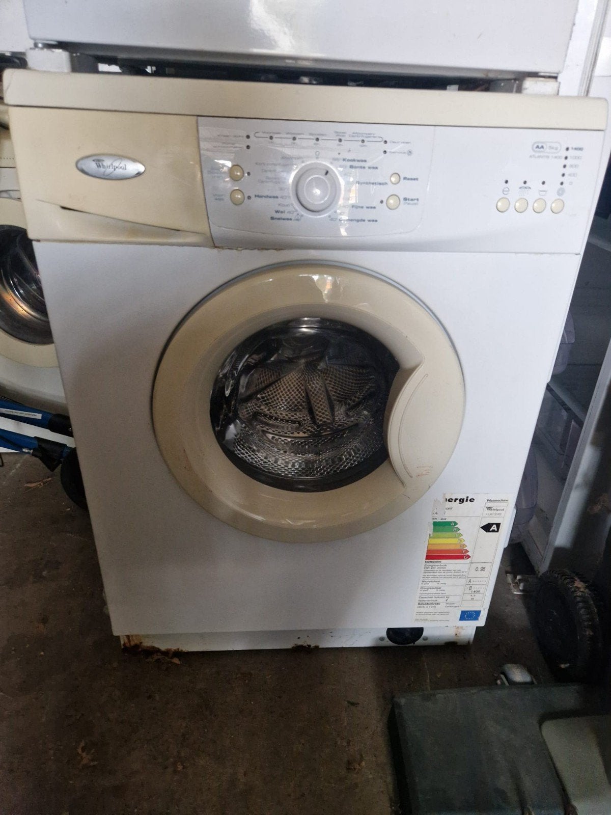 Goedwerkende Whirlpool wasmachine, Ophalen, Gebruikt, 85 tot 90 cm, 1200 tot 1600 toeren