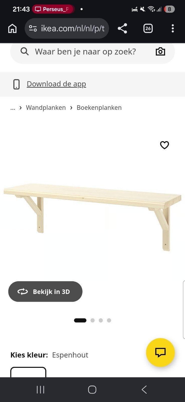 IKEA wandplank, Ophalen, Zo goed als nieuw