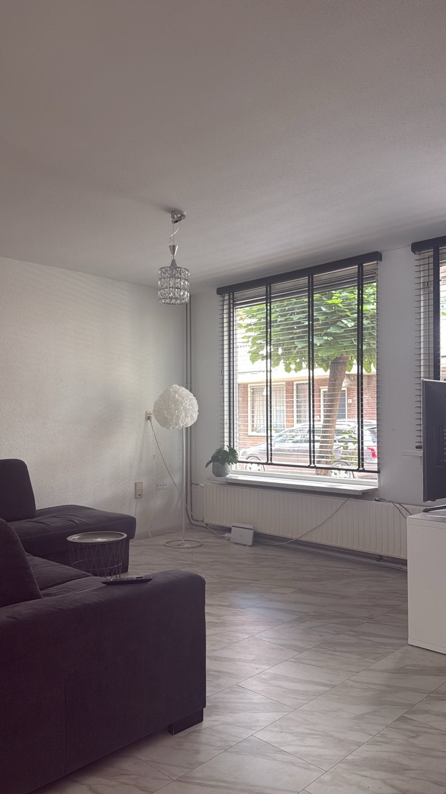 Moderne kristallen hanglamp, Ophalen of Verzenden, Zo goed als nieuw, Metaal, E27 (groot)