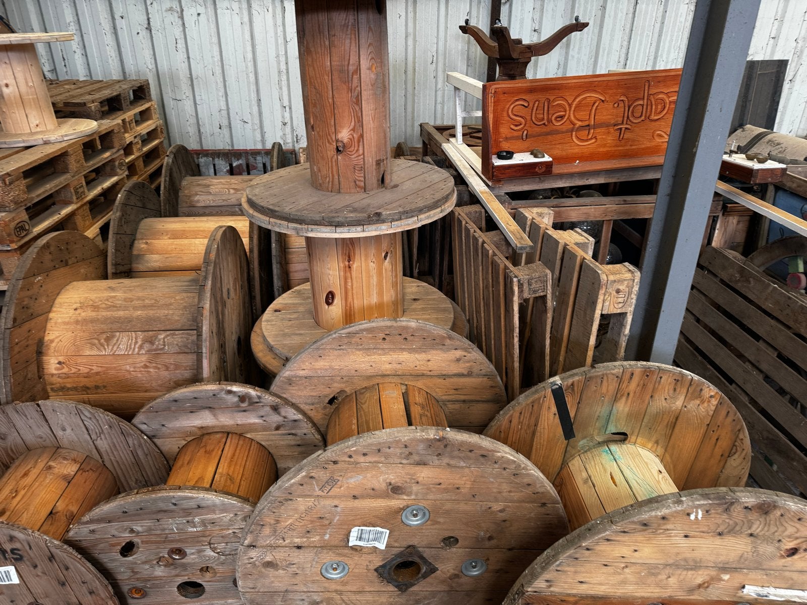 Diverse houten kabelhaspels en spoelen, Doe-het-zelf en Verbouw, Ophalen, Gebruikt