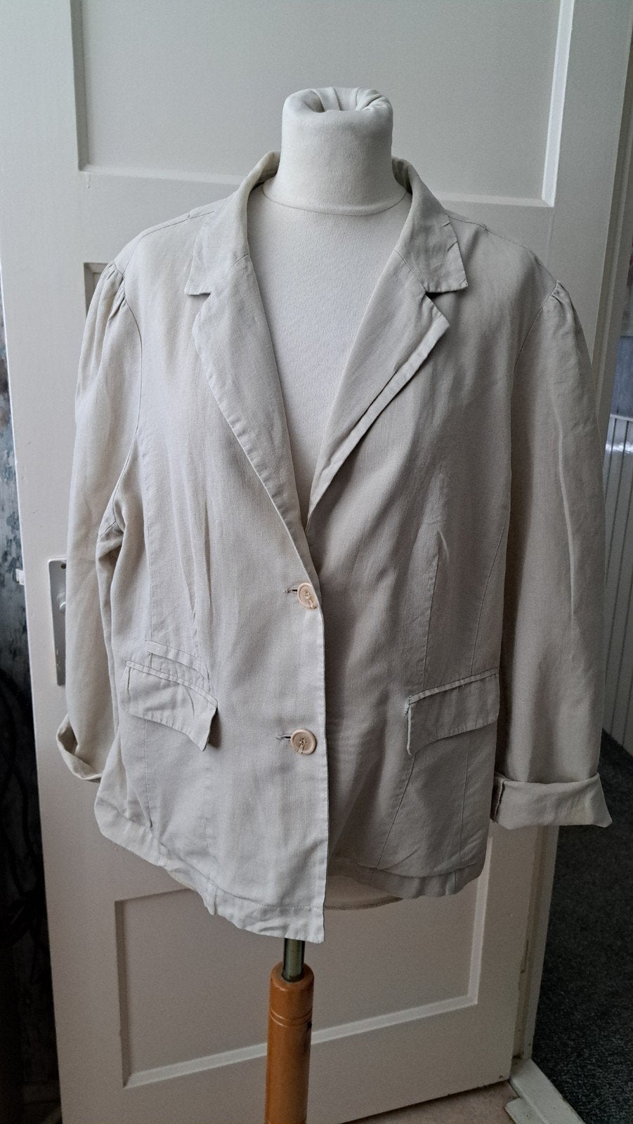 Zandkleurig jasje mt 50, Verzenden, Beige, Zo goed als nieuw, Biaginni