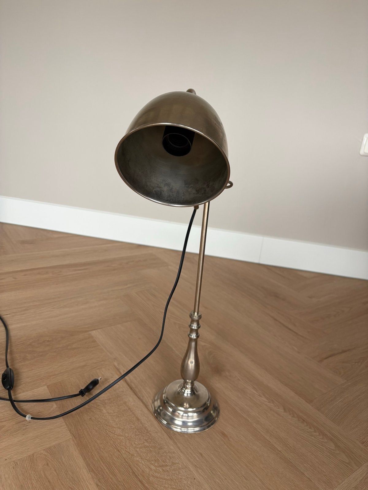 Vintage bureaulamp / tafellamp chroomkleur, Ophalen