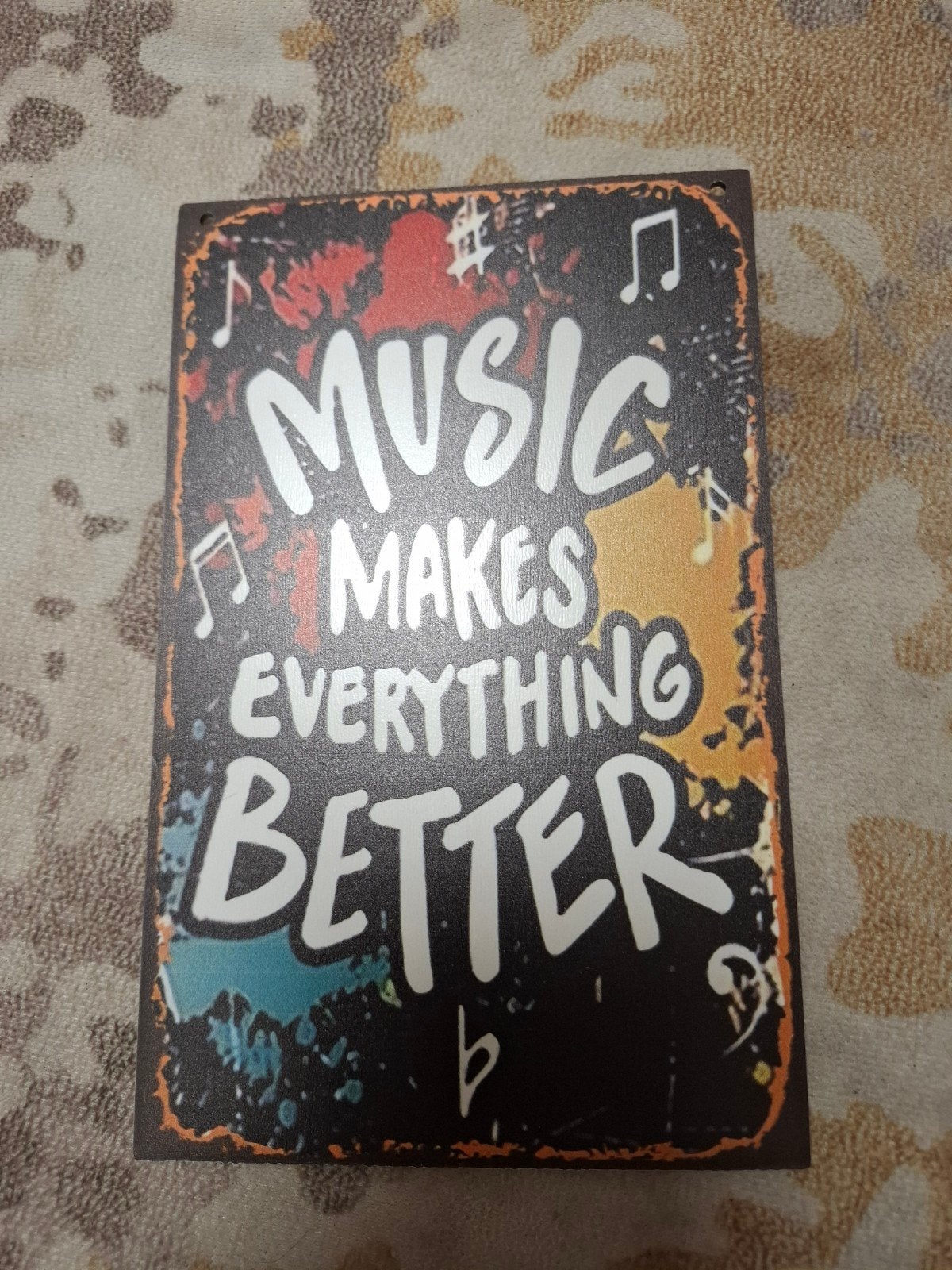 Decoratief Houten Bord: Music Makes Everything Better, Ophalen of Verzenden