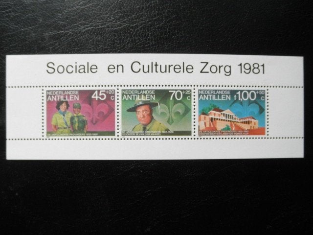 Postzegels scouting Ned. Antillen 1981 blok - cw. 5,00 pf., Ophalen of Verzenden, Postfris