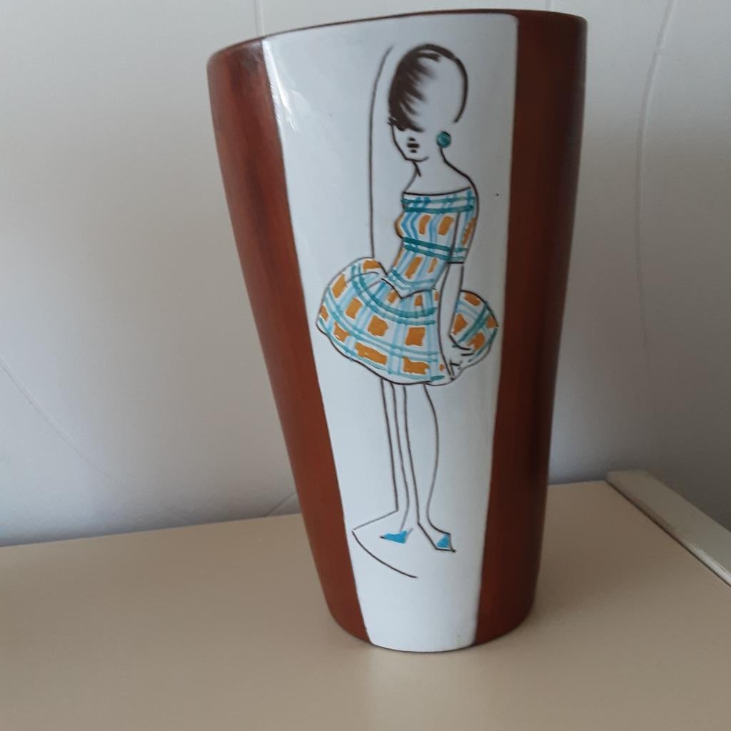 Kerateak, teak vaas, Aalten Couzijn vaas groot, Antiek en Kunst, Ophalen of Verzenden