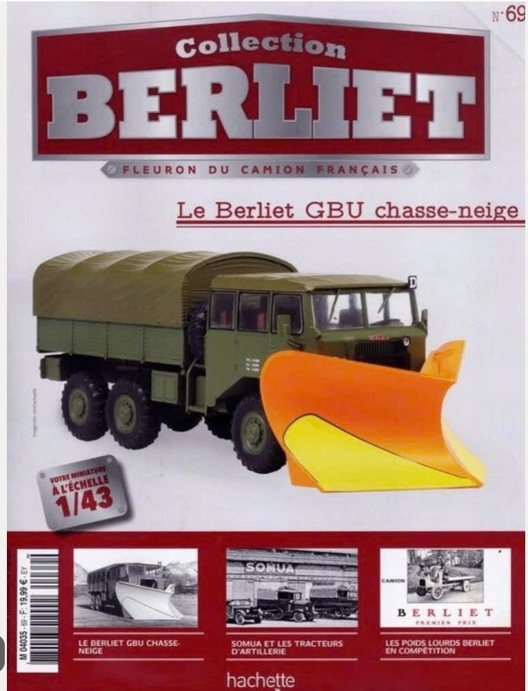 Berliet GBU Sneeuwschuiver schaal 1/43 serie Berliet # 69, Verzenden, Nieuw, Bus of Vrachtwagen, Overige merken