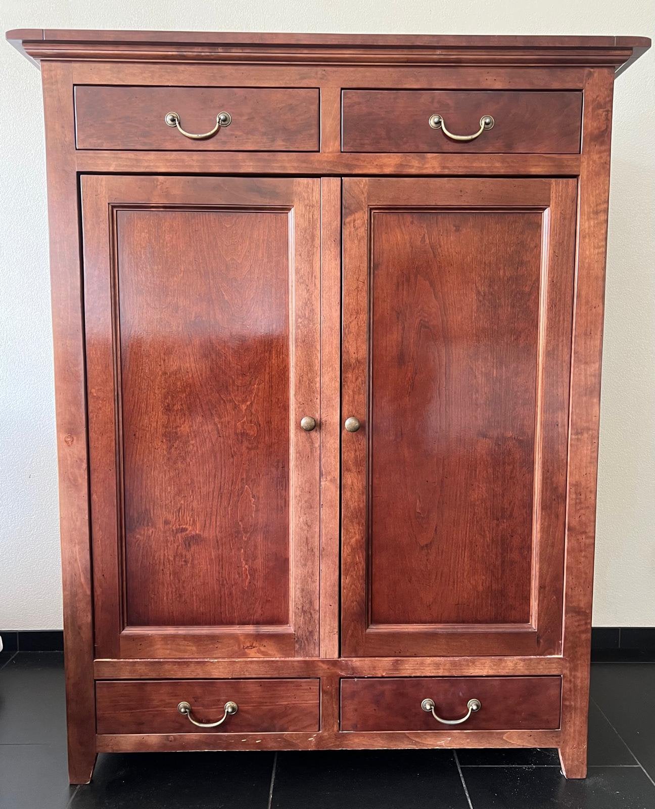 Massief kershouten tv-kast, 120cmx150cm, Ophalen, Gebruikt, 100 tot 150 cm, 100 tot 150 cm