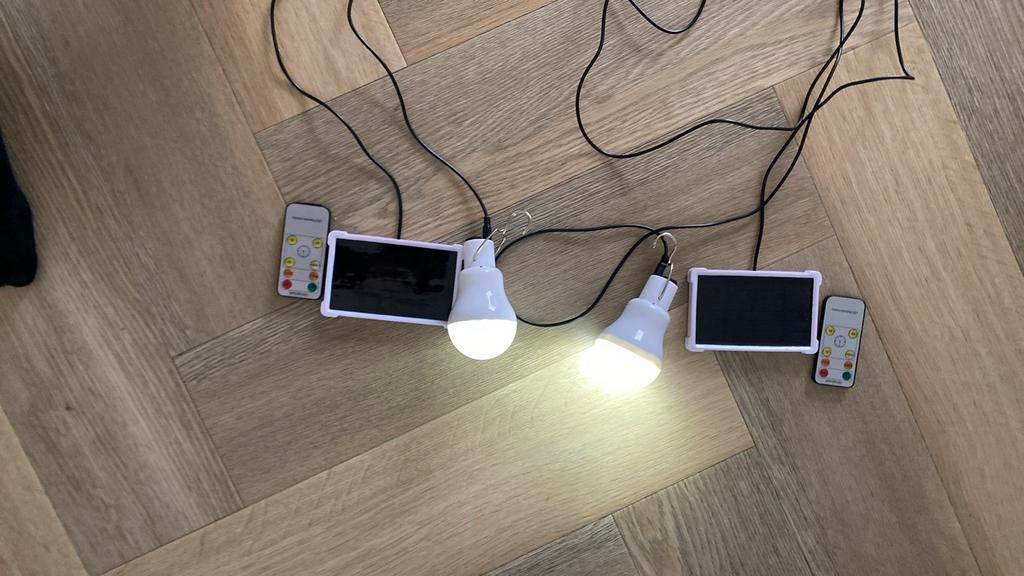 Set van 2 Solar LED Lampen met Afstandsbediening, Ophalen, Zonne-energie, Kunststof, Minder dan 50 watt