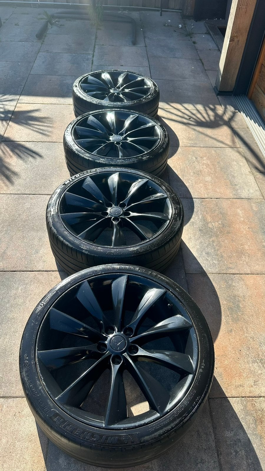 OEM Tesla model S 21inch Performance breedset Michelin TPMS, Auto-onderdelen, Ophalen, 245 mm, Banden en Velgen, 21 inch