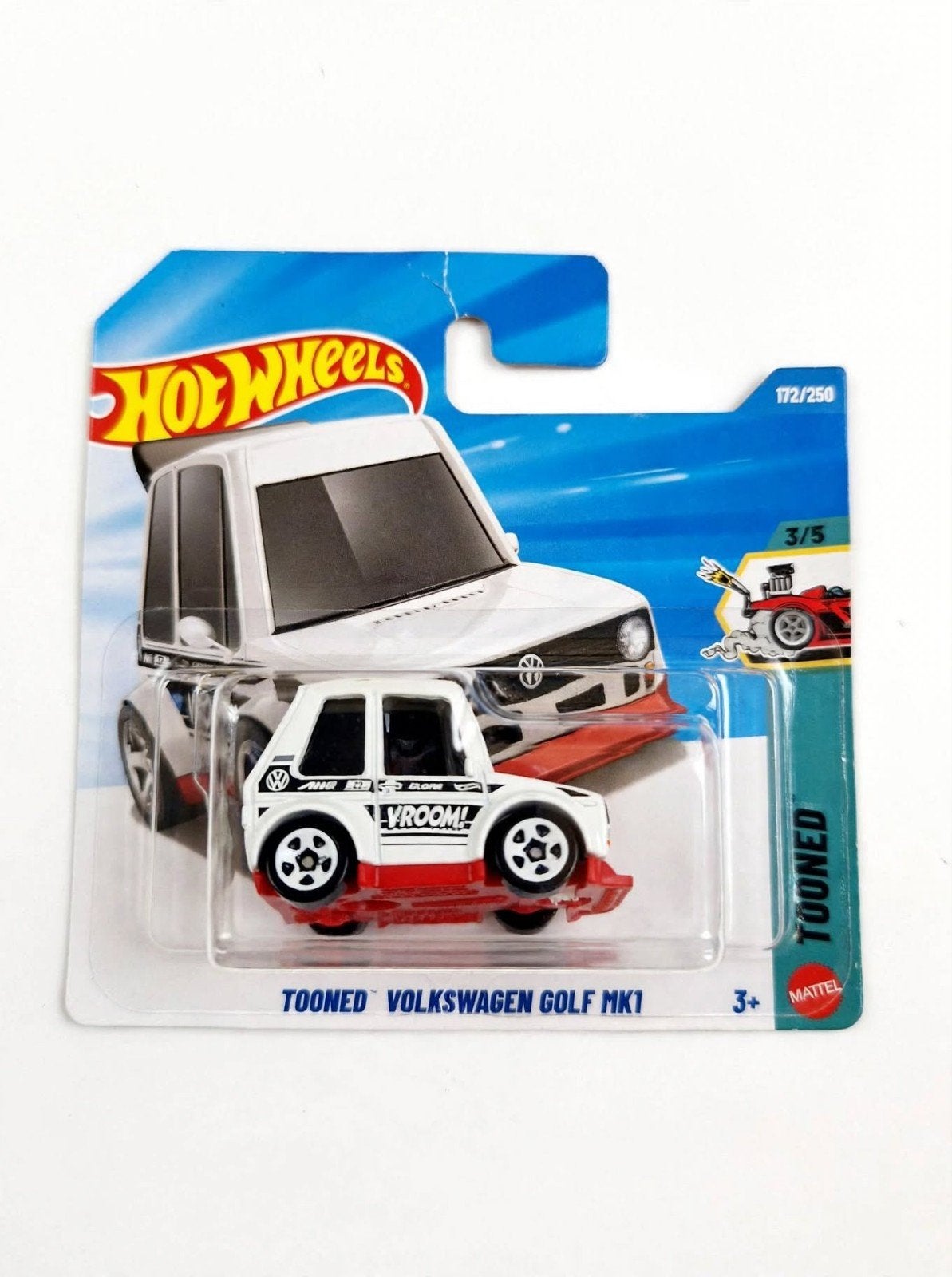 Hot Wheels VW Golf MK1 Tooned - Wit / Rood - Nieuw, Ophalen of Verzenden, Nieuw, Auto, Overige merken