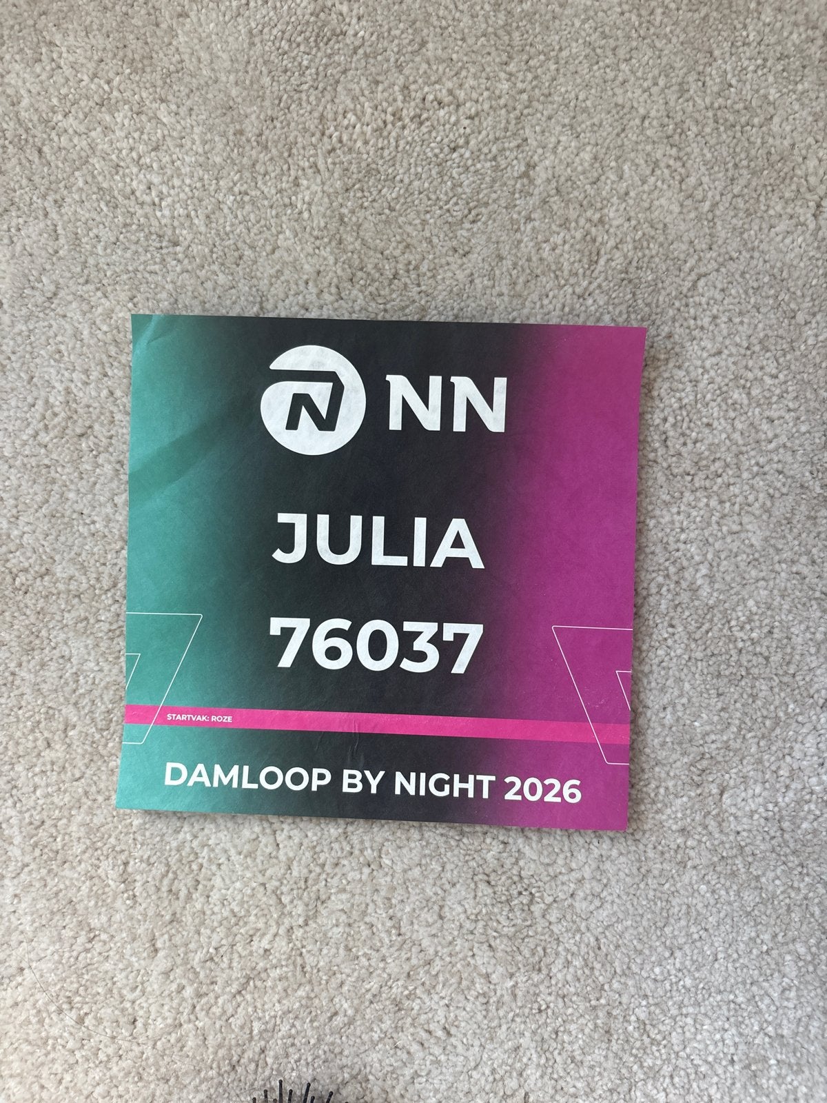3 Startnummers Dam tot Dam by Night 2026 - 5 Engelse Mijl, Overige merken, Overige typen, Nieuw, Ophalen of Verzenden