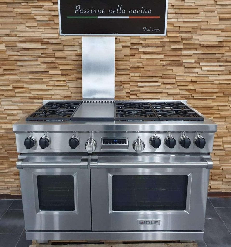 Luxe Wolf Fornuis 120cm rvs 2 elektrische ovens Teppanyaki, Niet ingevuld, 60 cm of meer, Niet ingevuld, Ophalen of Verzenden