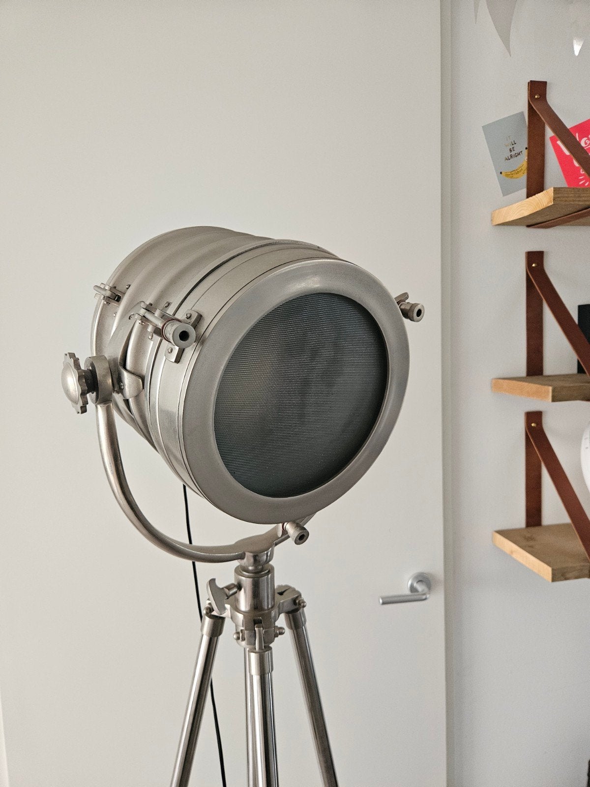 Industriële Vloerlamp Spotlight - Metaal, Ophalen, E27 (groot), Metaal, 150 tot 200 cm
