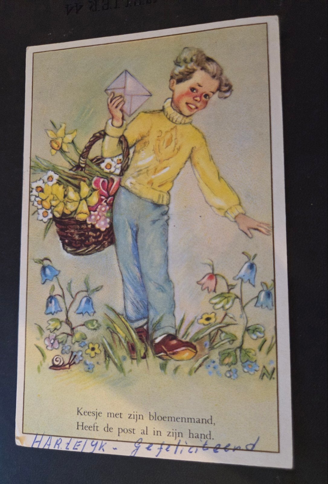 Keesje met Bloemenmand, Verzenden, 1940 tot 1960, Gelopen, Kinderen