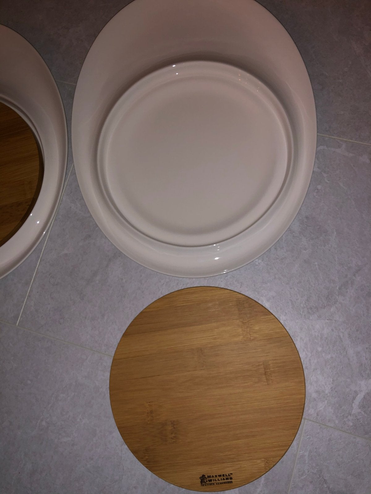 Maxwell & Williams schalen met bamboe onderzetter, Ophalen, Zo goed als nieuw, Porselein, Schaal of Schalen