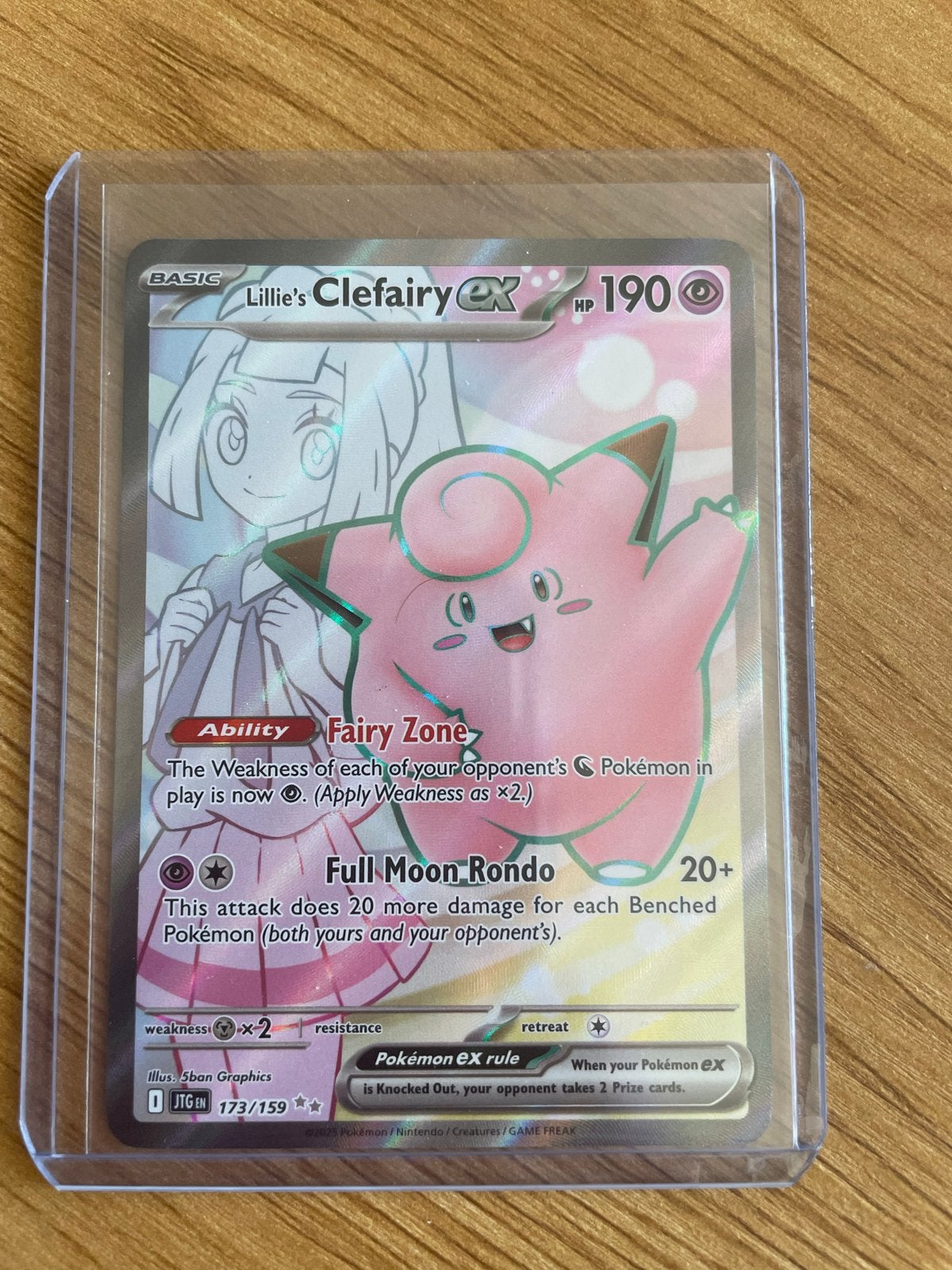 Lillie's Clefairy EX 190 HP Pokémon kaart, Ophalen of Verzenden, Zo goed als nieuw, Losse kaart