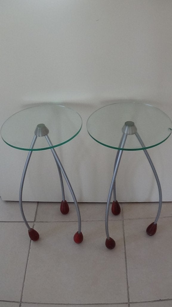 Ronde bijzettafel, Minder dan 55 cm, Gebruikt, Rond, Glas
