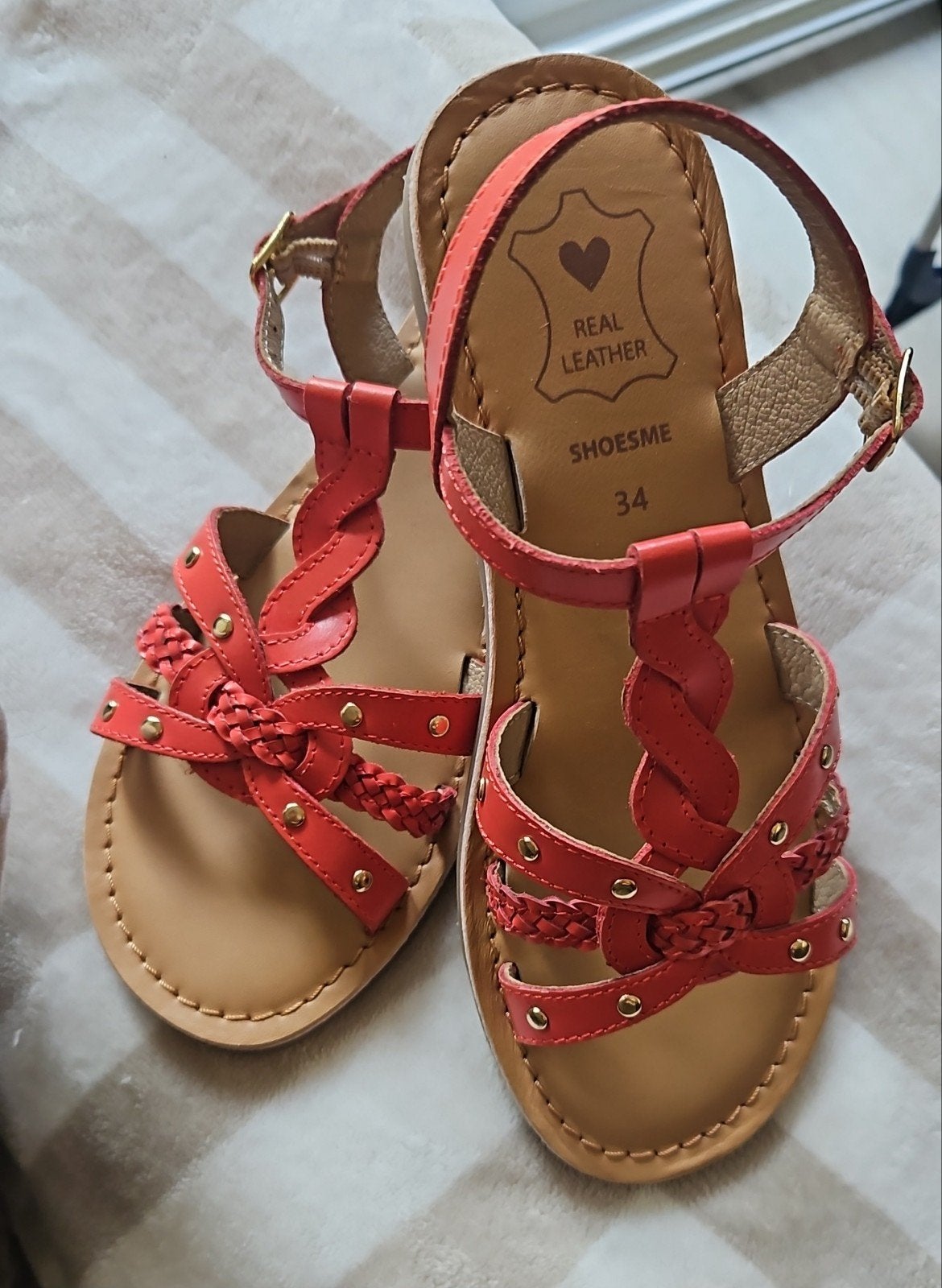 nieuw sandalen schoenen shoesme echt leer maat 34 koraal kle, Ophalen, Nieuw, Meisje, Schoentjes