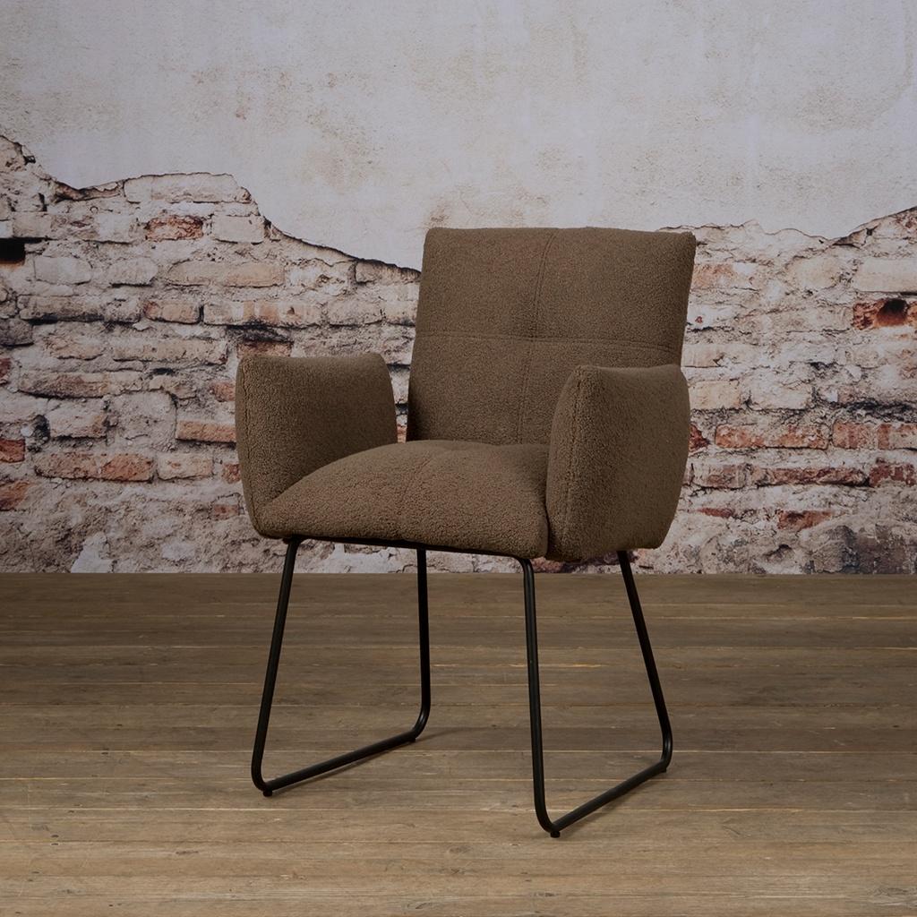 *OPRUIMING* 4 Stuks Eetkamerstoel Dante €716,- NU €444,- (16, Nieuw, Ophalen of Verzenden, Eetkamerstoelen Stoelen Dante Kleur Wit en Bruin Teddy Stof
