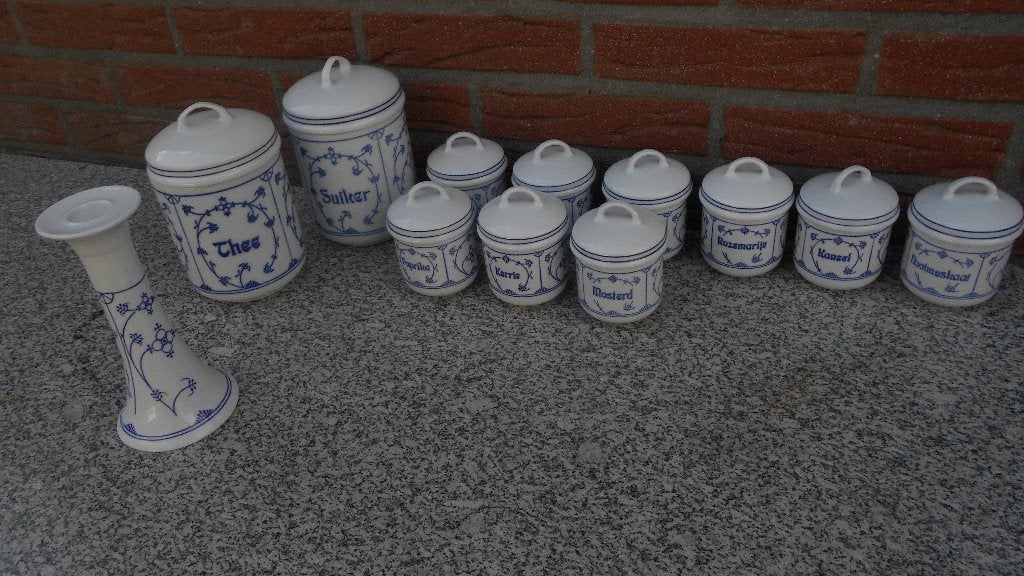 Blau Saks Jager kaarsestandaard potjes pot thee kruiden etc, Antiek en Kunst, Ophalen of Verzenden