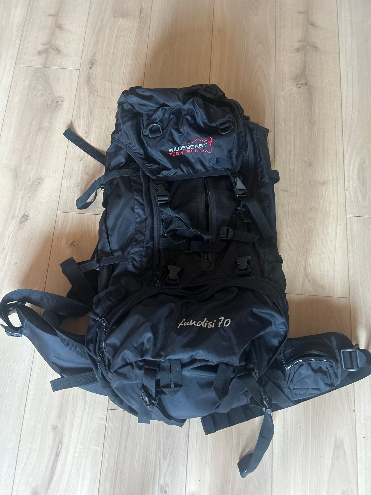Wildebeast Funabisi 70 Trekking Rugzak - Zwart, 40 cm of meer, Gebruikt, Trekking, 60 cm of meer