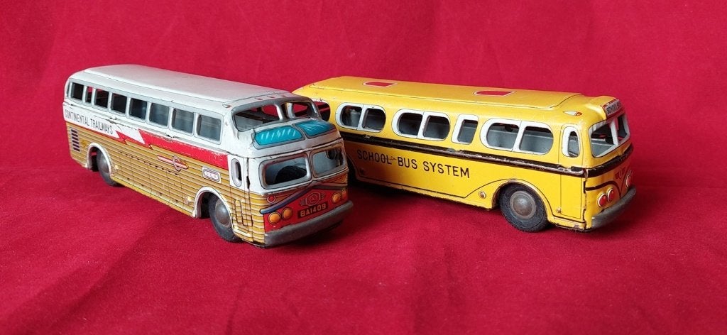 Blikken autobussen  Japans, Antiek en Kunst, Antiek | Speelgoed, Ophalen of Verzenden