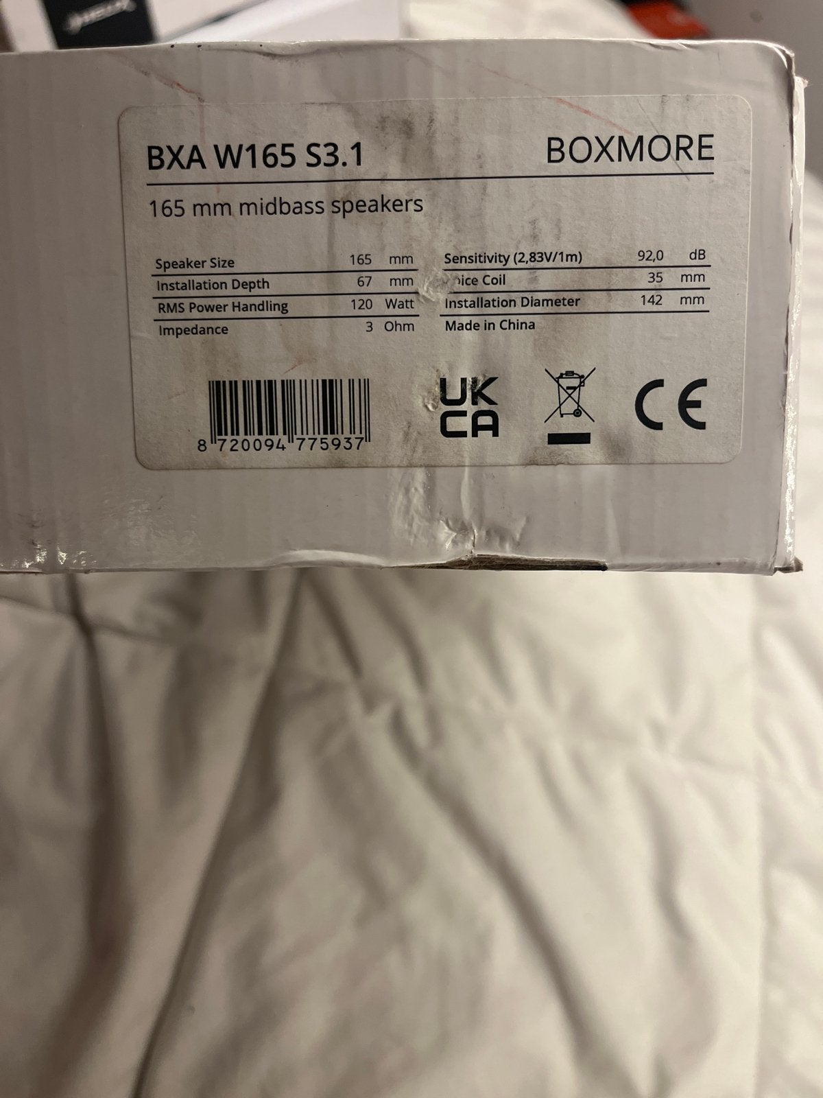 Boxmore BXA W165 S3.1 165mm Midbass Speakers, Auto diversen, Ophalen, Nieuw