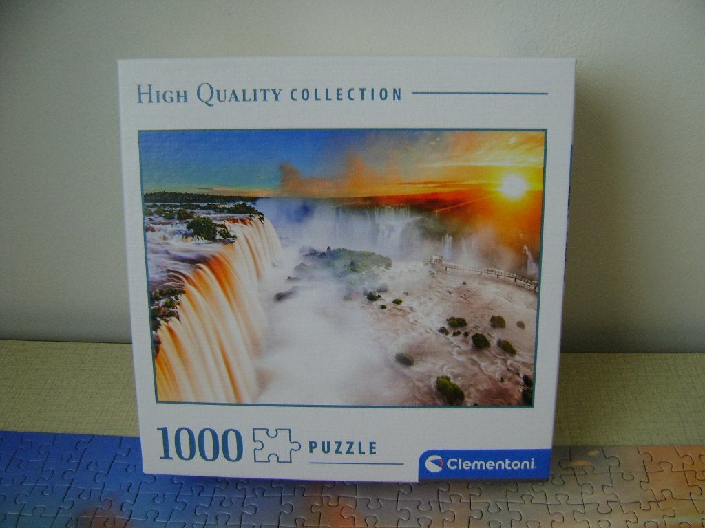 legpuzzel 1000 stukjes, waterval landschap, Ophalen, 500 t/m 1500 stukjes, Zo goed als nieuw, Legpuzzel