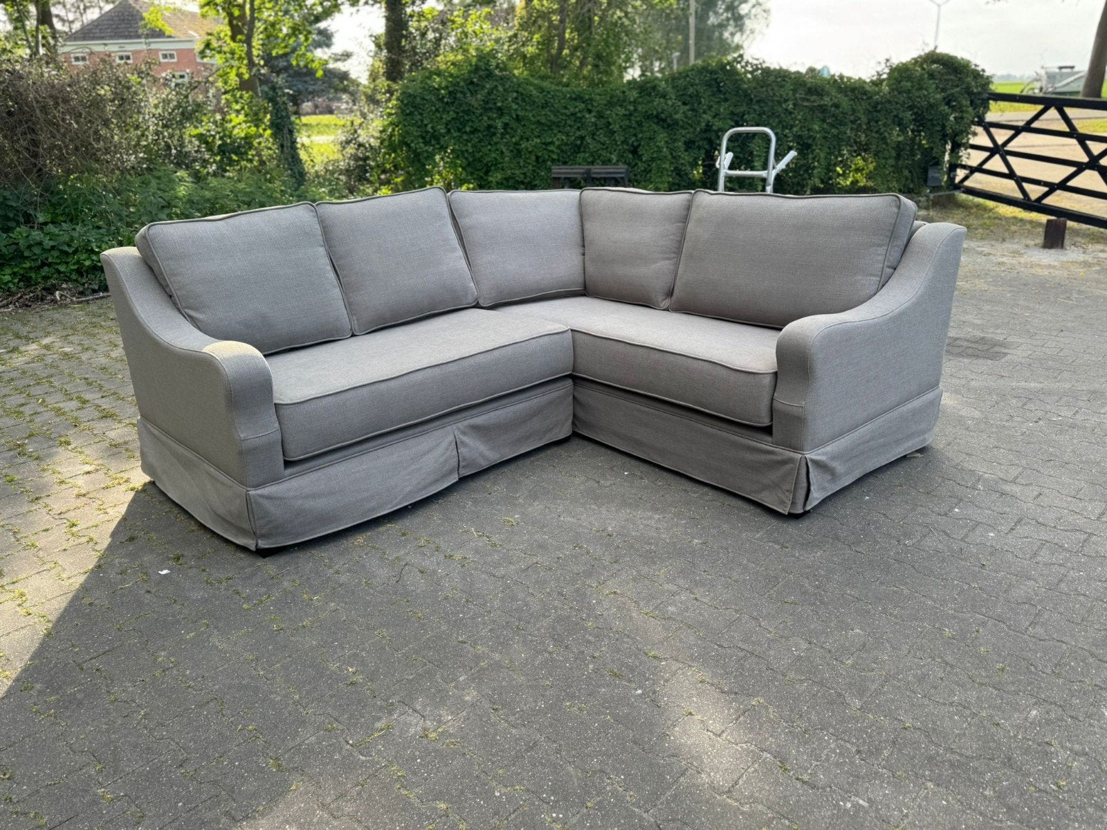 hoekbank merk -  MADE IN HOLLAND- hoffz landelijke stijl, Ophalen, Nieuw, Stof