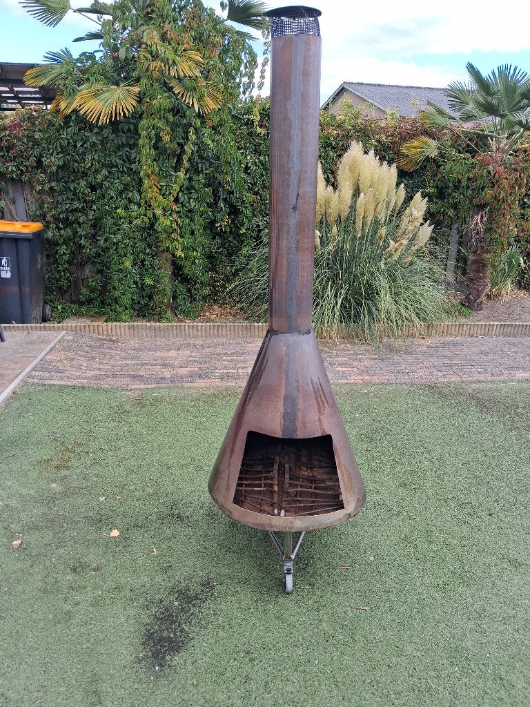 Buitenkachel ,terrashaard, tuinkachel ,  RVS verrijdbaar, Tuin en Terras, Ophalen, Gebruikt