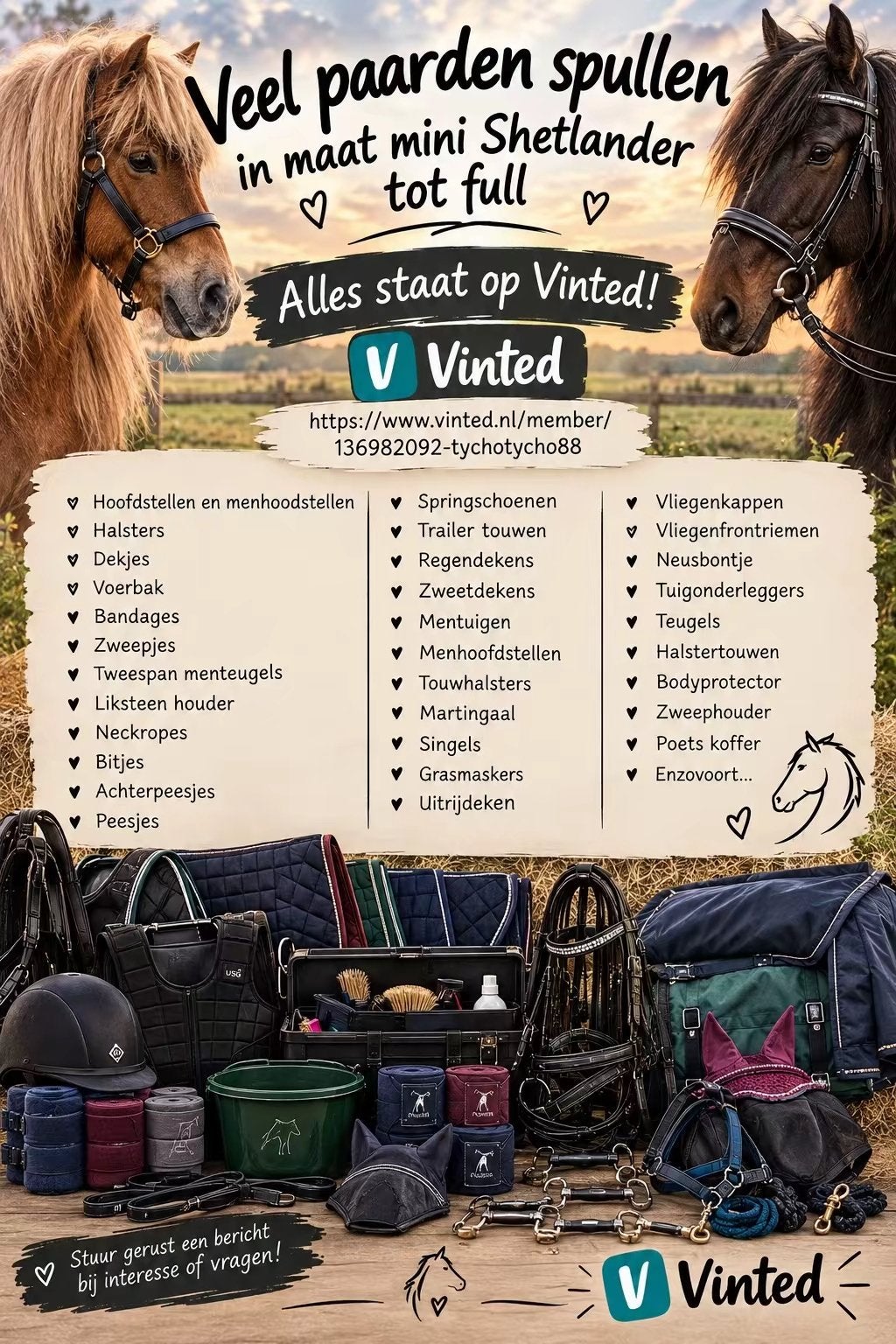 Heel veel paarden spullen in maat mini Shetlander tot full, Ophalen of Verzenden