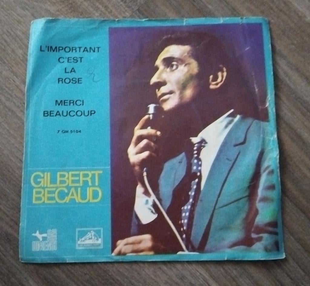 Gilbert Becaud - L'important C'est La Rose single, Cd's en Dvd's, Vinyl Singles, Ophalen of Verzenden, Gebruikt, Pop