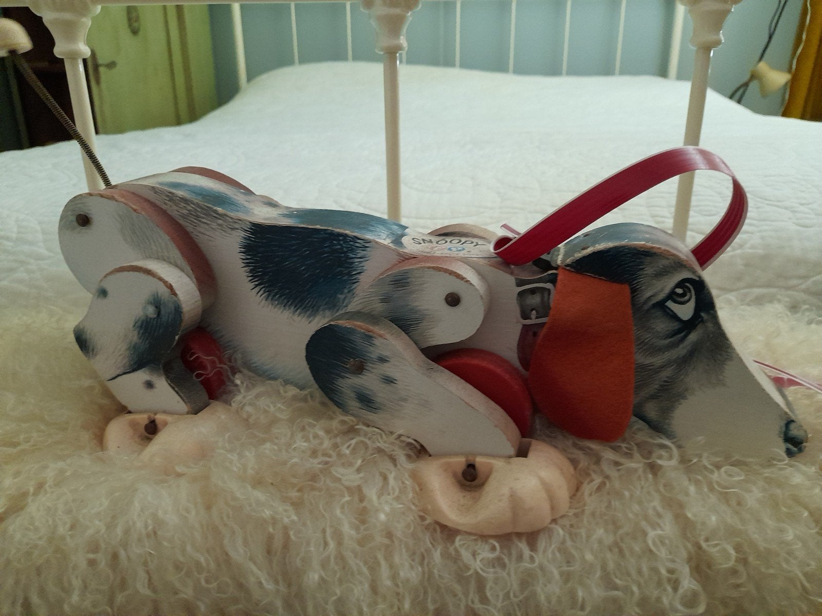vintage houten speelgoed SNOOPY Fisher Price, Antiek en Kunst, Ophalen of Verzenden