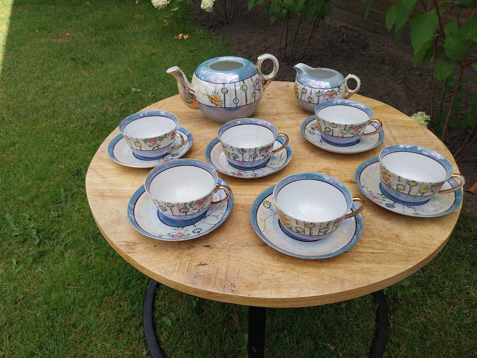Vintage Japans theeservies - Handgeschilderd porselein, Ophalen