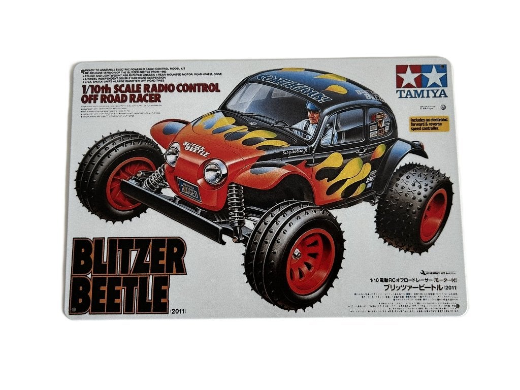 Tamiya Boxart metalen bord 20x30cm Blitzer Beetle nieuw