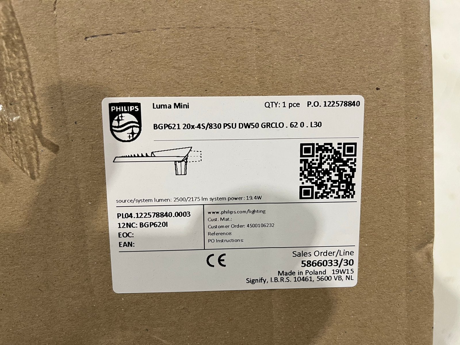 Philips Luma Mini BGP621 LED Straatverlichting, Ophalen of Verzenden, Nieuw, Minder dan 50 watt, Armatuur