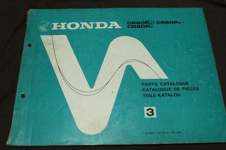 Honda CR80R 1981 motorcycle parts cataloge CR80 R, Motoren, Ophalen of Verzenden, Honda