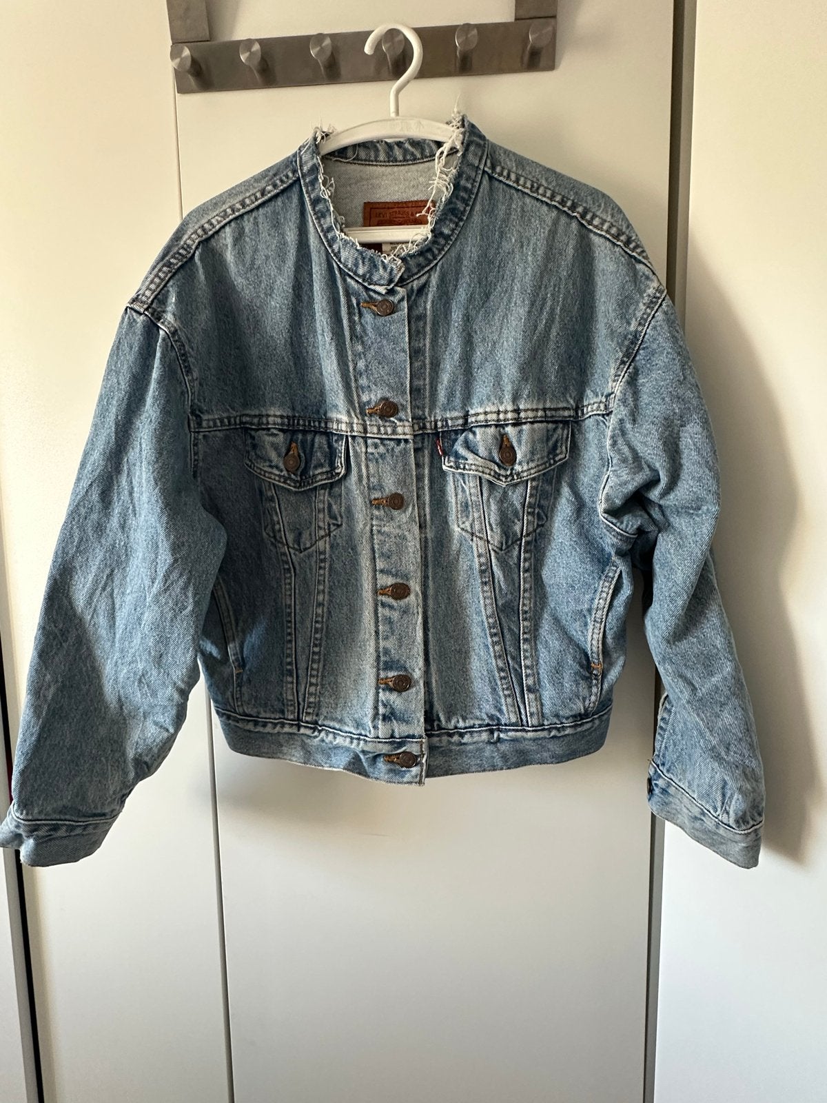 Vintage Levi's Oversized Denim Jas - Unisex Maat M, Kleding | Dames, Ophalen of Verzenden, Gedragen, Maat 38/40 (M), Blauw