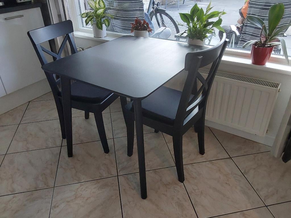 Eetkamer stel 2 personen, Huis en Inrichting, Complete eetkamers, Ophalen, Zo goed als nieuw, Modern, Minder dan 4 stoelen