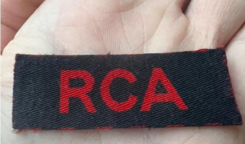 WO2 Canadees Royal Canadian Artillery geprinte straatnaam, Verzenden, Engeland, Embleem of Badge
