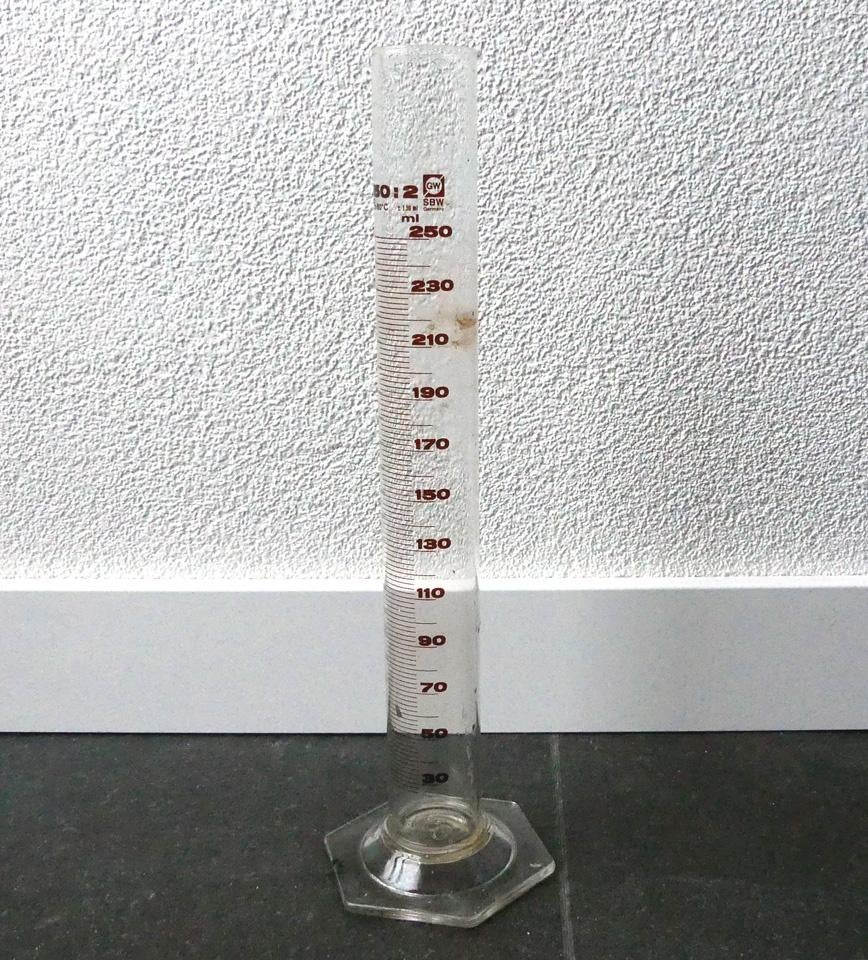 Maatcilinder glazen cilinder 250 ml glas maatbeker, Ophalen, Gebruikt, Overige typen