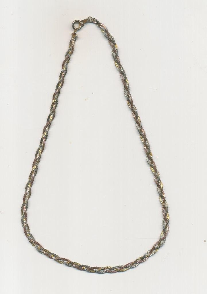 Elegante Tricolor Collier Gevlochten Design, Verzenden, Gebruikt, Overige materialen