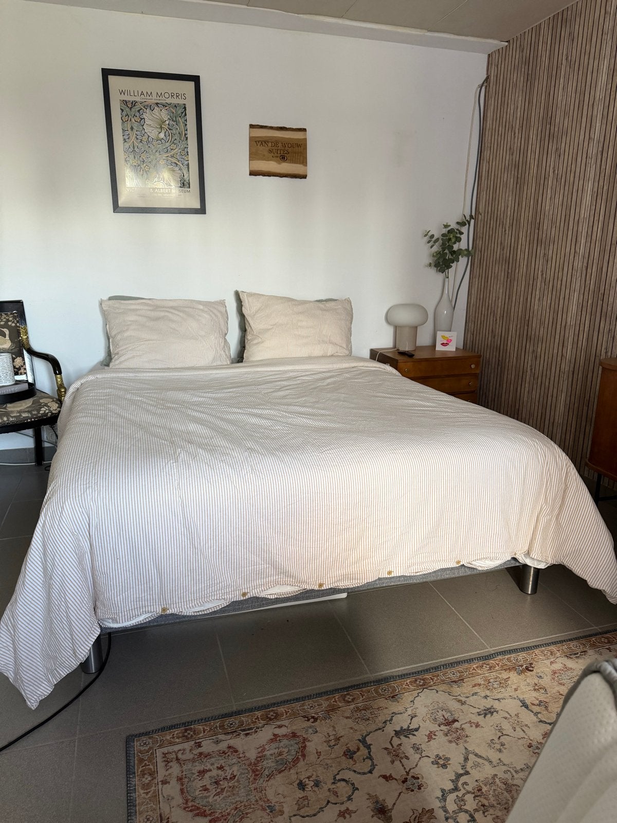 Tweepersoons bed met boxpring look, Ophalen, Gebruikt, Tweepersoons, 200 cm