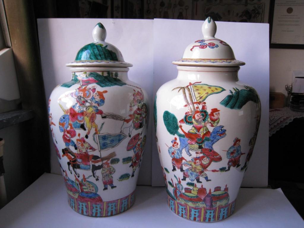 CHINA - CHINESE GROTE DEKSEL POTTEN FAM. VERTE SAMEN 280,-, Ophalen of Verzenden