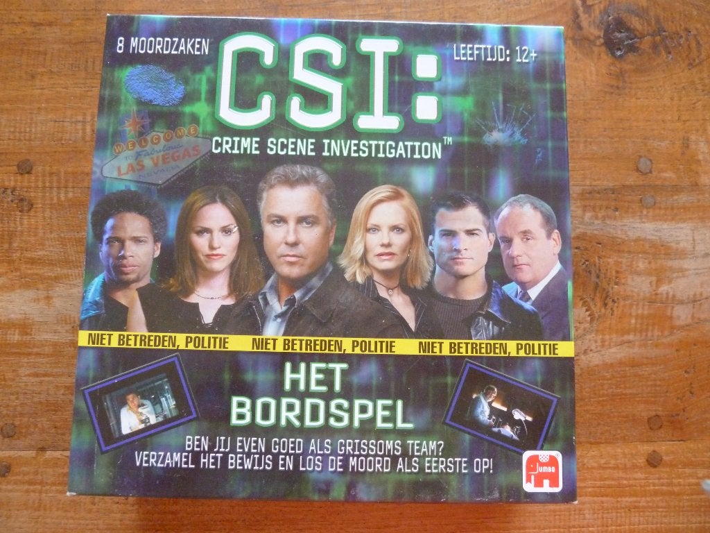 CSI: Crime Scene Investigation Het Bordspel - Compleet, Drie of vier spelers, Ophalen of Verzenden, Zo goed als nieuw, Jumbo