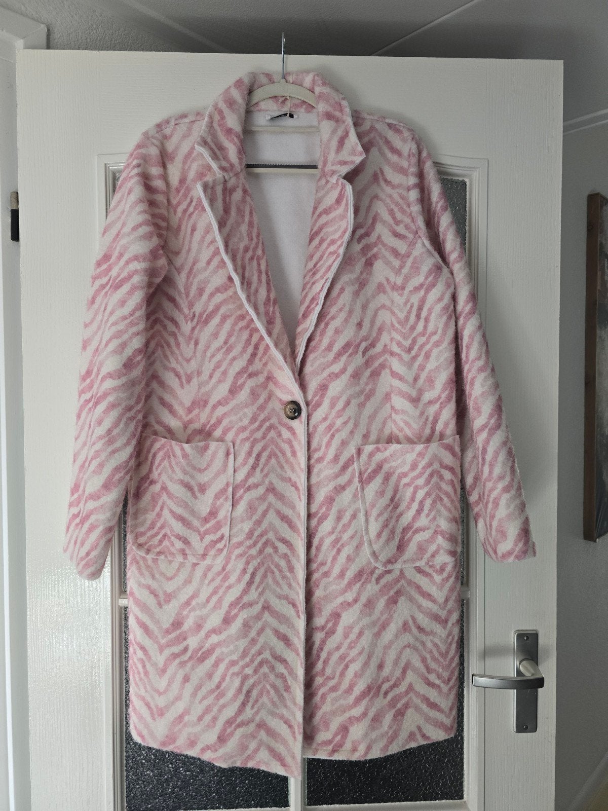 nieuw tussenjas roze wit 40 42 44, Kleding | Dames, Jassen | Winter, Ophalen of Verzenden, Nieuw, Maat 42/44 (L), Roze