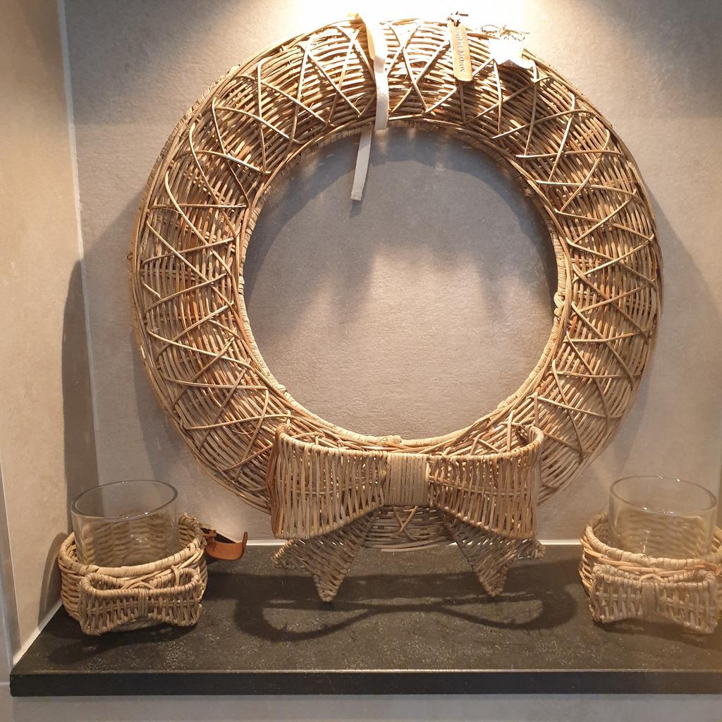 Riviera maison rustic rattan  jacky bow wreath set  25%, Ophalen, Nieuw