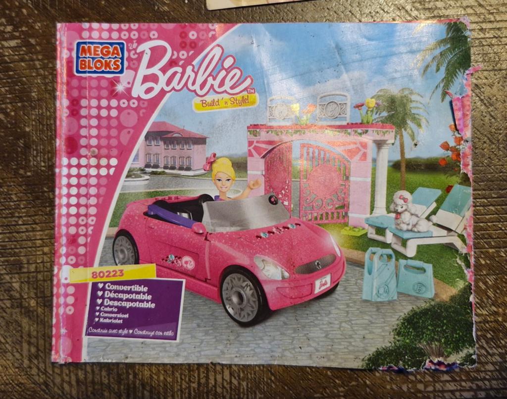 Mega Bloks Barbie Build 'n Style Cabriolet & Poort 80223, Ophalen of Verzenden, Gebruikt, Megabloks