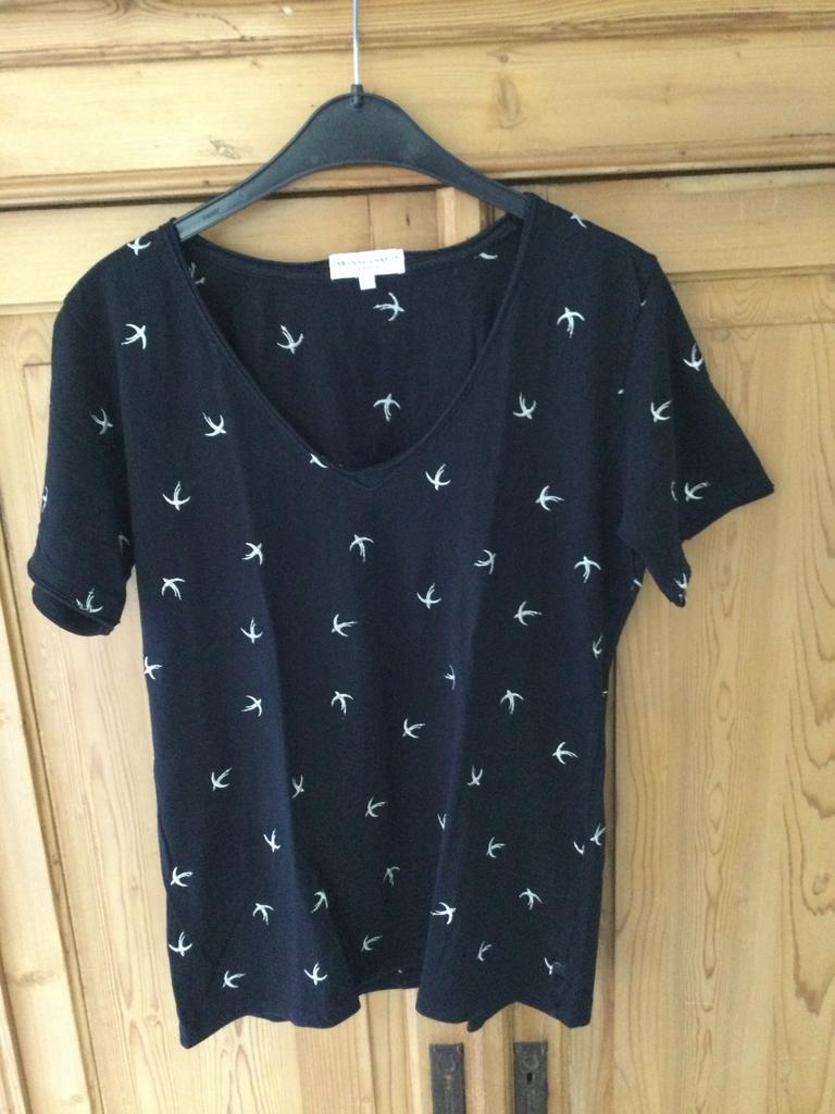 Fabienne Chapot T-shirt met zwaluwprint, maat S, Zwart, Ophalen of Verzenden, Zo goed als nieuw, Korte mouw